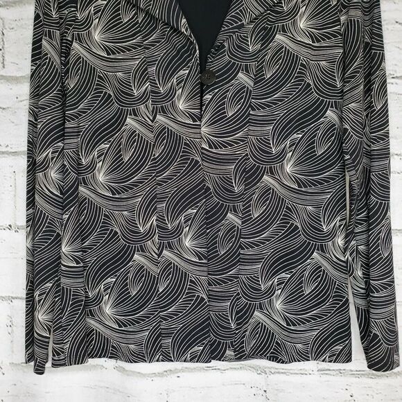 J Jill Wearever Collection Jacket Top Womens Small One Button Black White - Picture 7 of 9